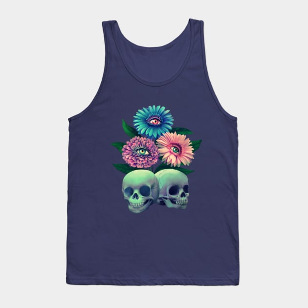 Skulls and eye-flowers Tank Top by Lyara Costa